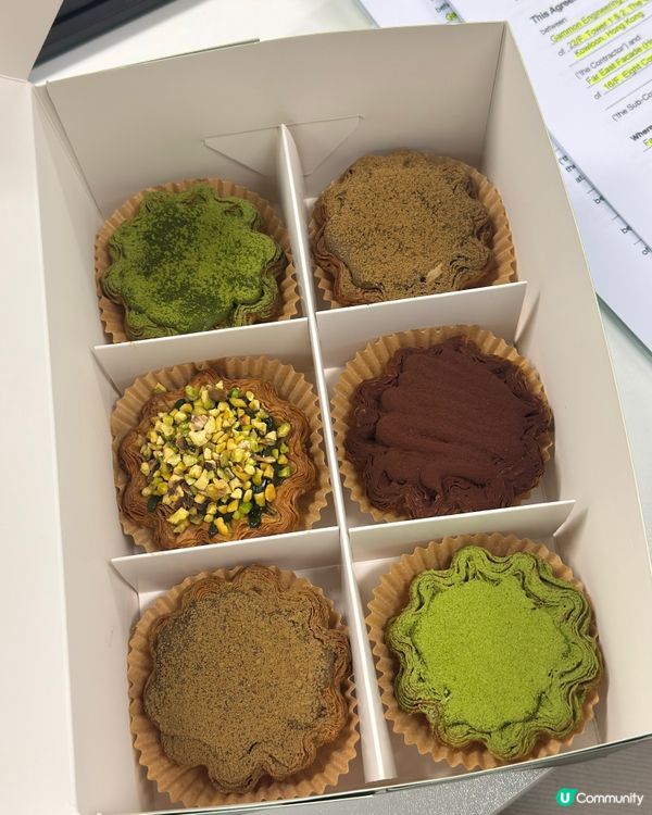 酥脆千層焙茶撻 🍵😋