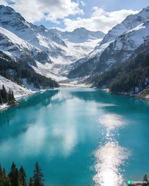 湖水奶白好似仙境🥛🏔️