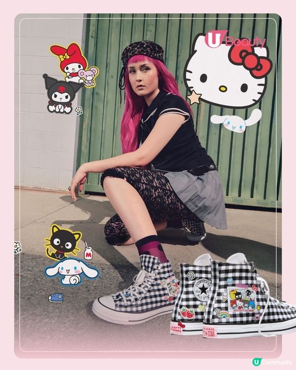 Converse x Hello Kitty夢幻聯名 必搶Swarovski水晶款 ！Sanrio 全員出動                                    