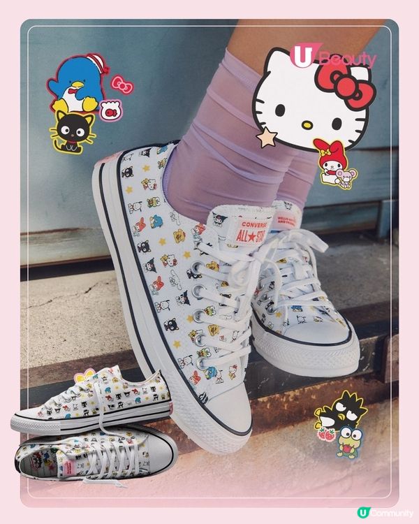 Converse x Hello Kitty夢幻聯名 必搶Swarovski水晶款 ！Sanrio 全員出動                                    