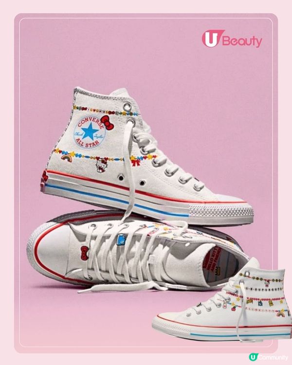 Converse x Hello Kitty夢幻聯名 必搶Swarovski水晶款 ！Sanrio 全員出動                                    