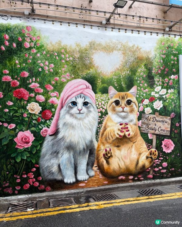 靚到暈！🐱 🎨 油麻地出現｢貓壁畫｣！😍