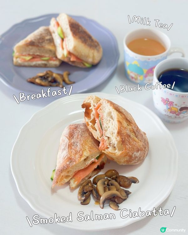 假期早餐！煙三文魚意大利包 🥐😋