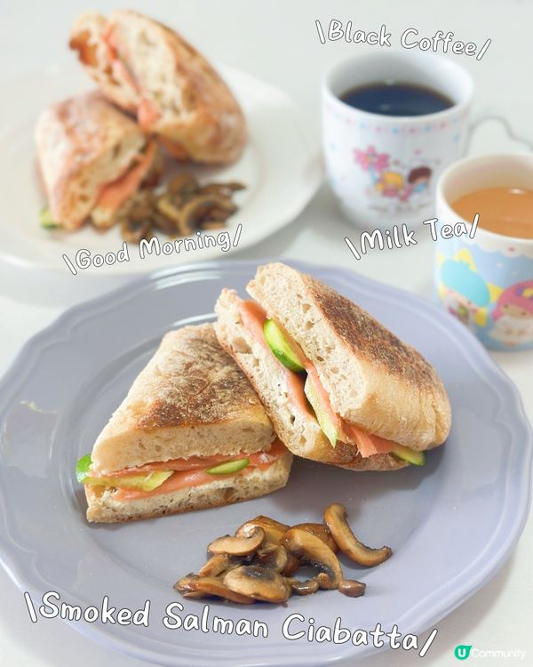 假期早餐！煙三文魚意大利包 🥐😋