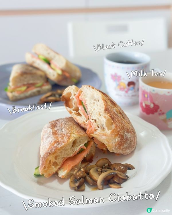 假期早餐！煙三文魚意大利包 🥐😋