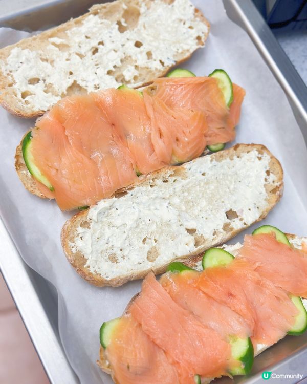 假期早餐！煙三文魚意大利包 🥐😋