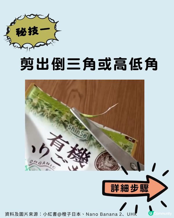 包裝袋切忌剪平口？日本主婦瘋傳「神級開袋法」🛍️ ✂️                                   
