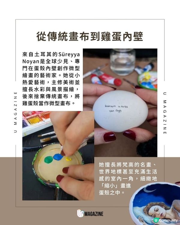 蛋殼裡竟藏著《星夜》？！把經典名畫、地標等收進雞蛋中！                                    
