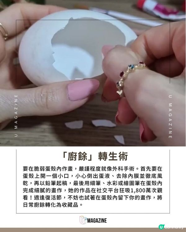 蛋殼裡竟藏著《星夜》？！把經典名畫、地標等收進雞蛋中！                                    