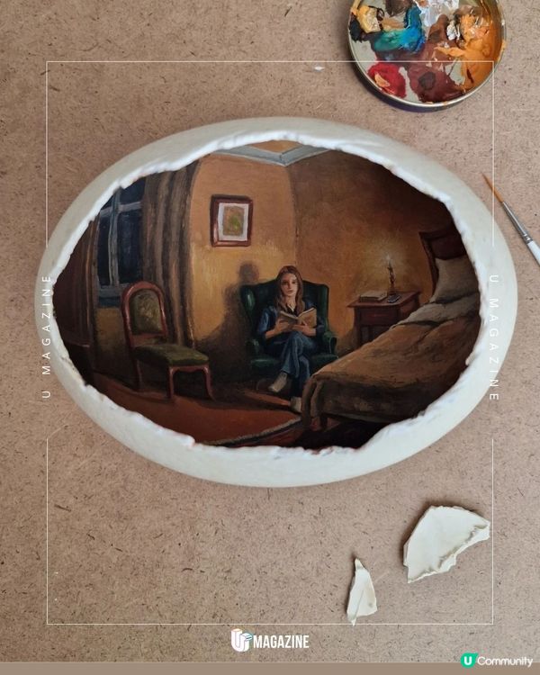 蛋殼裡竟藏著《星夜》？！把經典名畫、地標等收進雞蛋中！                                    