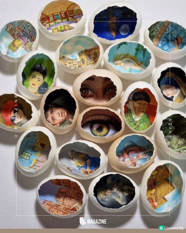 蛋殼裡竟藏著《星夜》？！把經典名畫、地標等收進雞蛋中！                                    