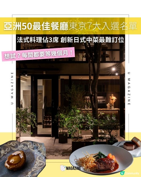 亞洲50最佳餐廳公佈 東京七大頂級食府上榜                                    