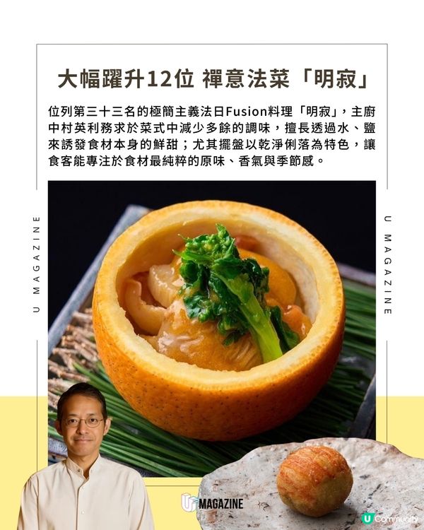 亞洲50最佳餐廳公佈 東京七大頂級食府上榜                                    