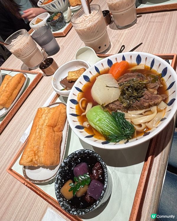 茶木$99超值牛肉麵套餐，有麵、有珍奶、還有驚喜甜點