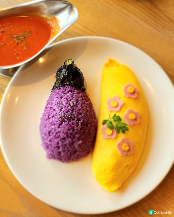 🍆超可愛茄子君蛋包飯😍