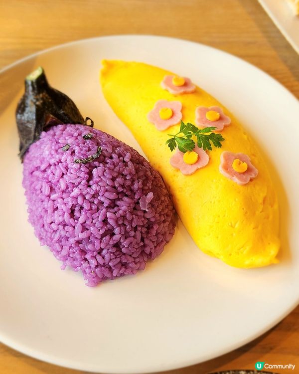 🍆超可愛茄子君蛋包飯😍