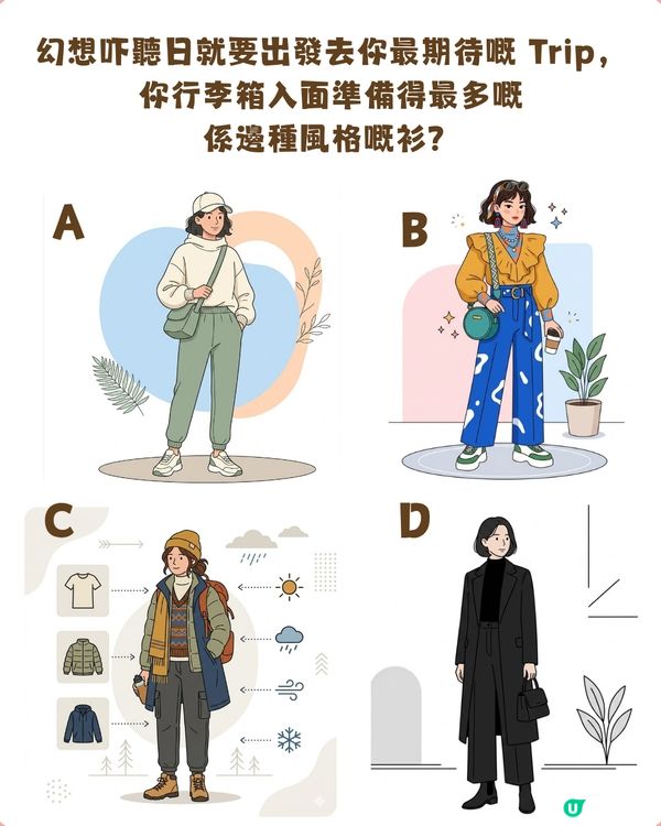 【心理測驗】旅行穿搭揭露你嘅財運！即睇你係咪天生吸金命✈️💰「呢種風格」最易遇到貴人？✨                                    