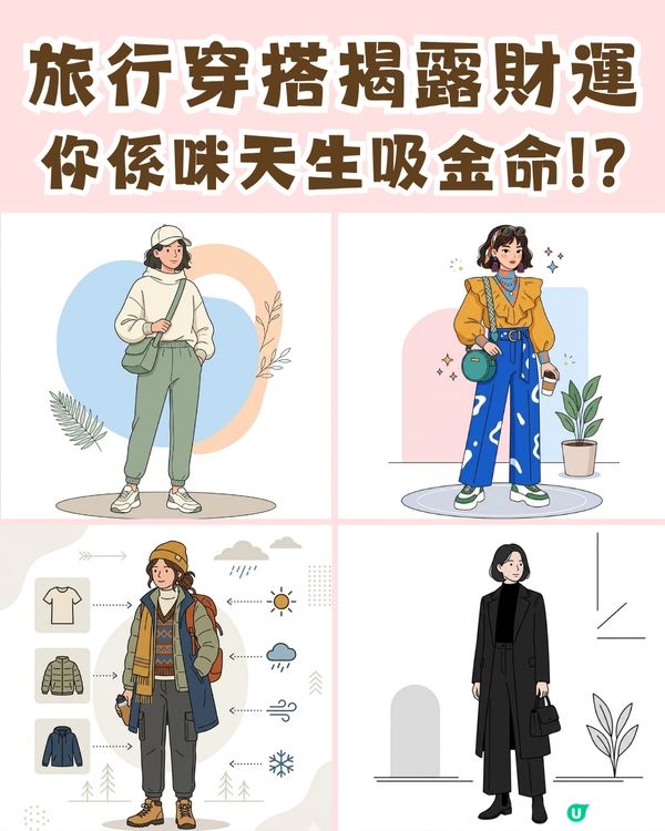 【心理測驗】旅行穿搭揭露你嘅財運！即睇你係咪天生吸金命✈️💰「呢種風格」最易遇到貴人？✨                                    