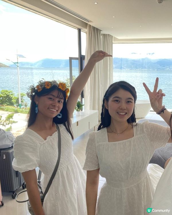 🌙【大理洱海】海邊月光民宿|270度落地玻璃躺看洱海,住進風...