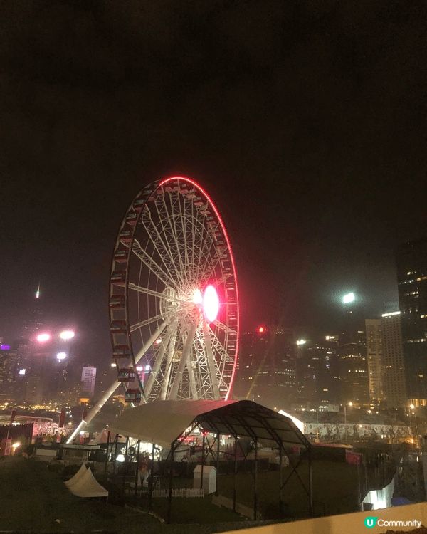 美麗中環商業區夜景和海濱摩天輪 #長隆放電假期