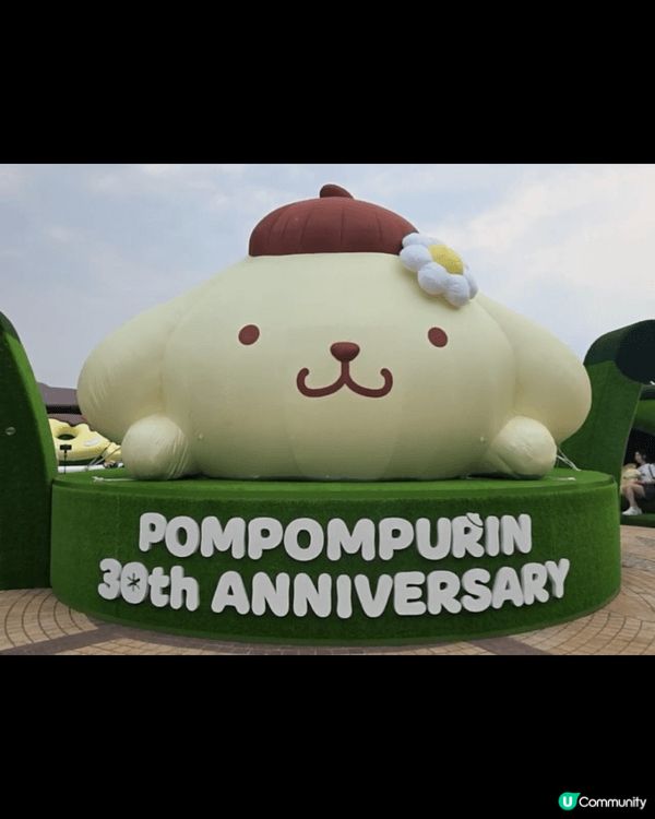 這是在海洋公園高峰樂園纜車站廣場拍的，是以布甸狗30週年為主...