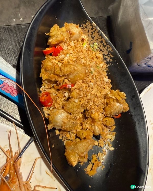 台中任食海鮮，有大頭蝦，鮑魚，生蠔，東風螺