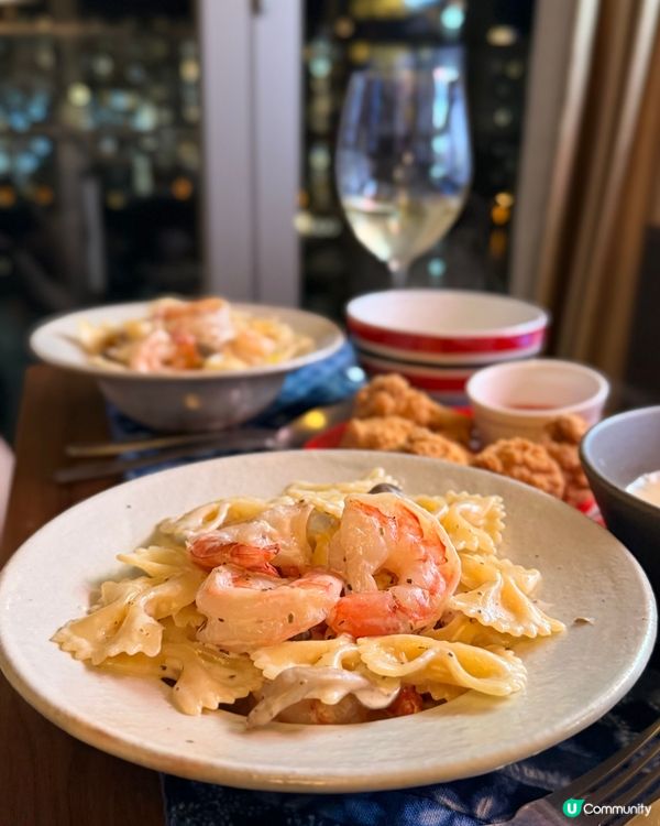 輕鬆快煮！白汁大蝦蝴蝶粉 🦐