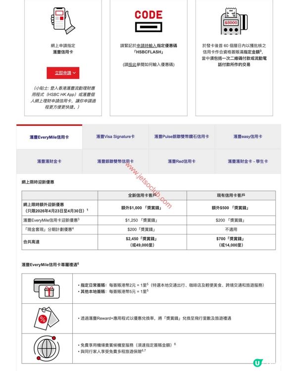 【限時優惠】滙豐信用卡網上申請 迎新獎賞激增！最高賺$2,450「獎賞錢」