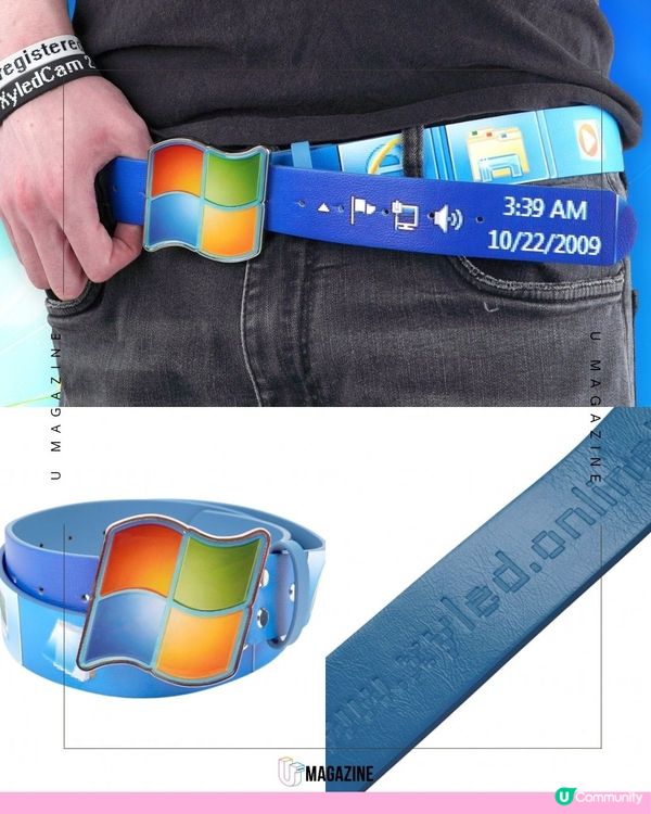            Windows工作列皮帶亮相！復刻Windows7系統圖示！巨型Logo扣頭