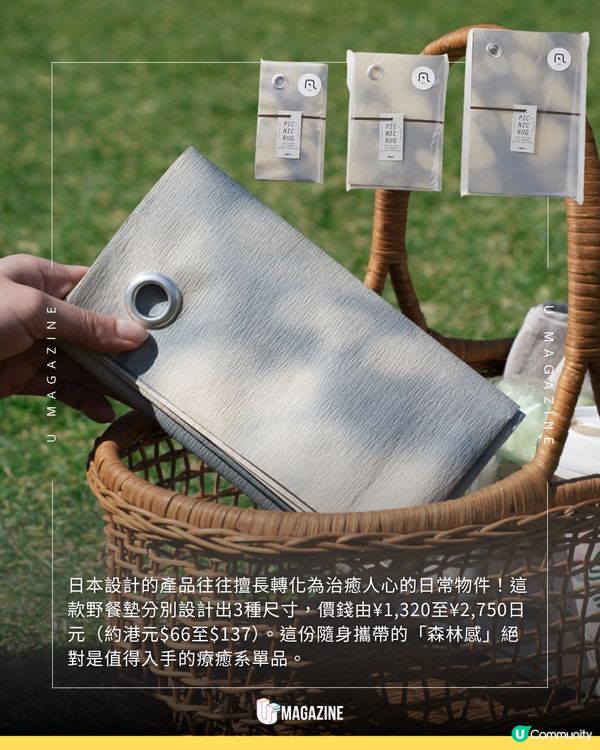 日本品牌設計自帶樹葉影子野餐墊🍃