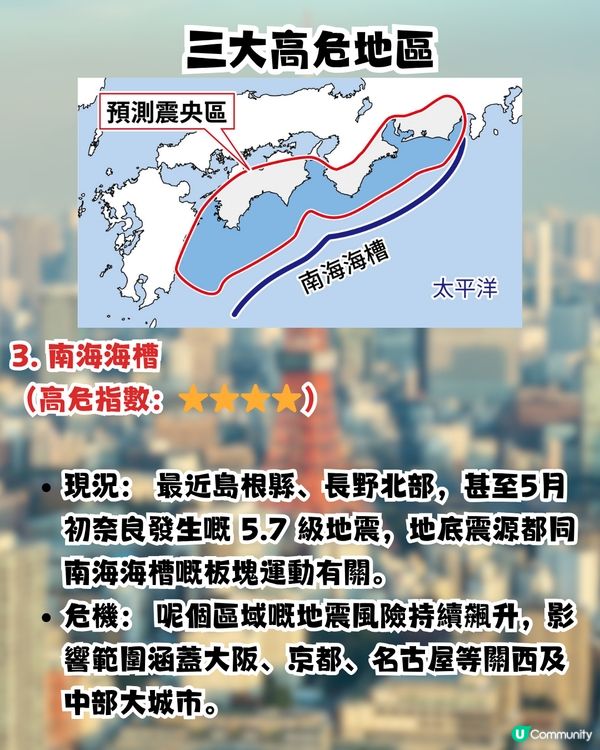 日本一年內恐爆8級強震？！🚨專家發危險訊號！這3個港人熱門地區最危險！                                                    