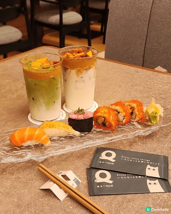 最近去咗九龍灣德福廣場嘅QUE食下午茶，新派和洋料理融合日式...