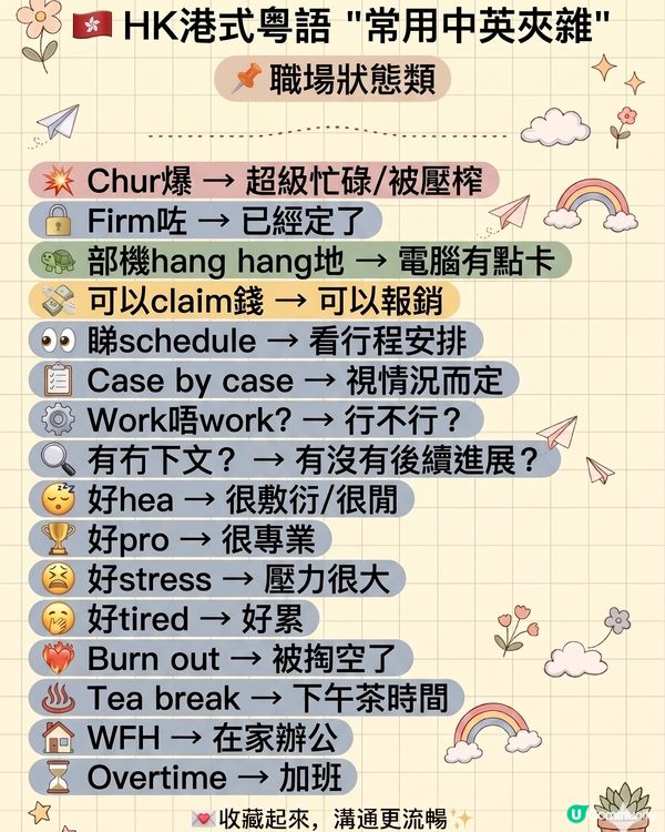HK港式粵語"常用中英夾雜"合集‼️                                                    