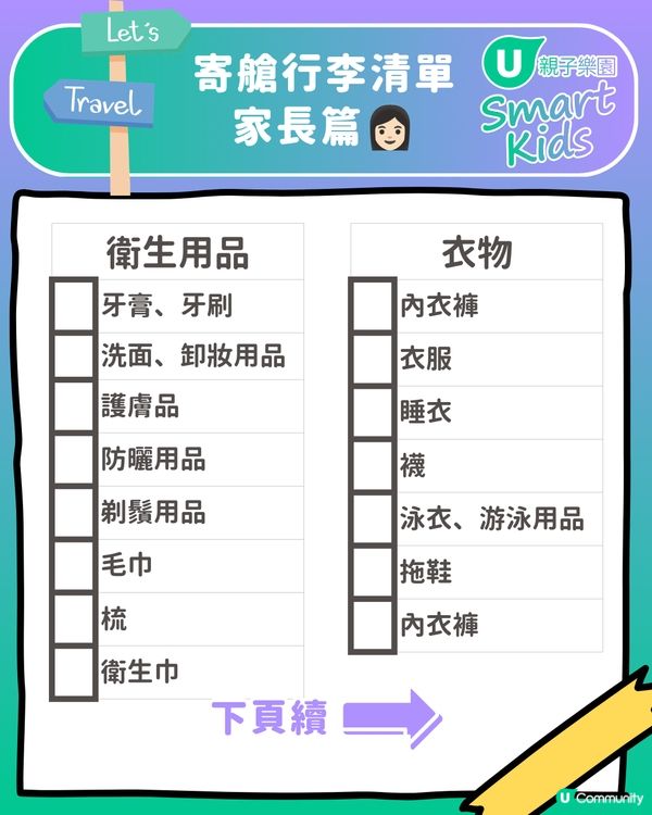 👨‍👩‍👧‍👦🎒 一家大細出遊必備！親子遊執行李CheckList📝