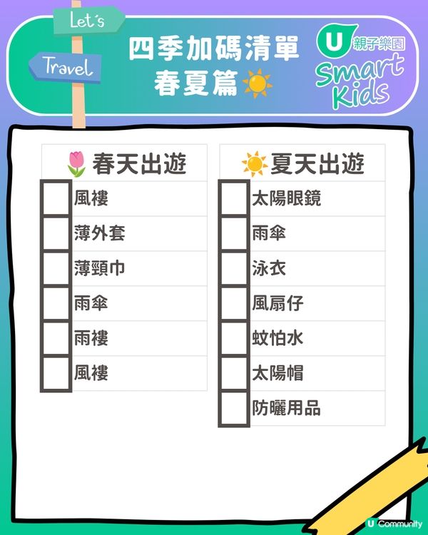 👨‍👩‍👧‍👦🎒 一家大細出遊必備！親子遊執行李CheckList📝