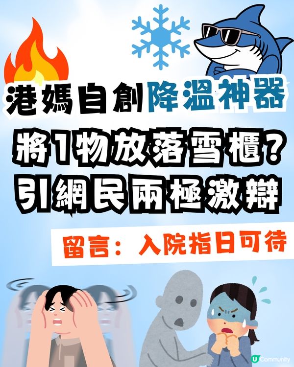 【夏日消暑】港媽自創驚人「降溫神器」！將「呢樣嘢」放落雪櫃雪一晚自帶冷氣出街？網民兩極激辯！                                                    