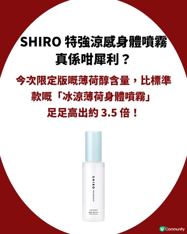 夏天救命神器！SHIRO特強涼感身體噴霧 網民稱涼到差啲感冒！❄️