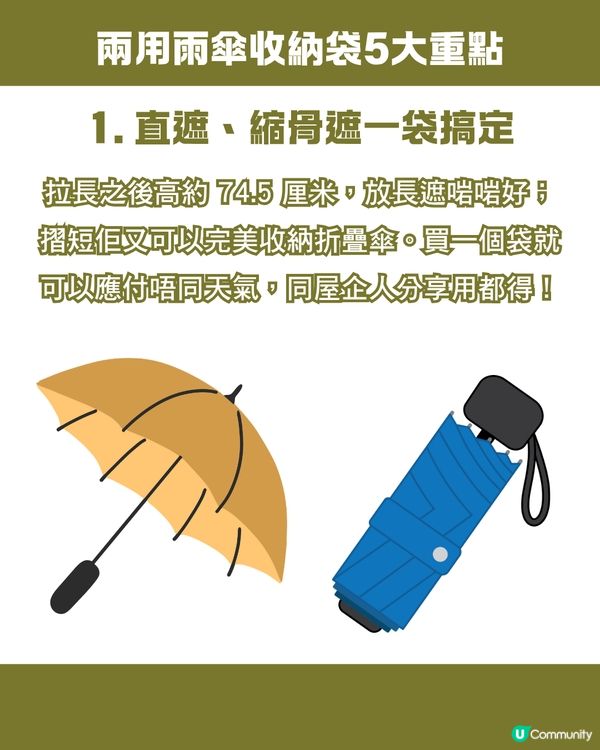 3COINS兩用雨傘收納袋！直遮、縮骨遮都用得？拆解5大重點！🌂