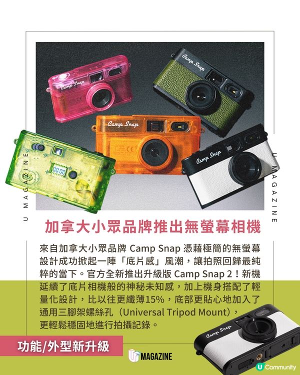加拿大小眾無螢幕相機第二代登場📸