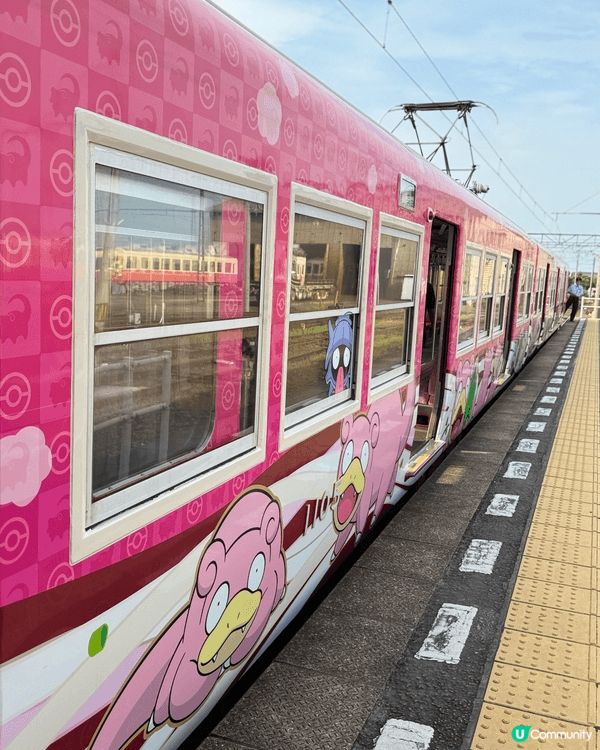 抽空一日，到香川高松坐呆呆獸列車，全車粉紅佈置，的確打卡一流