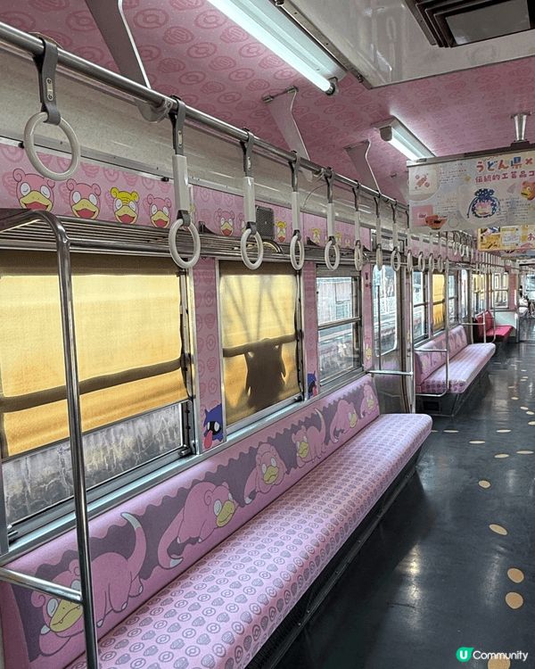 抽空一日，到香川高松坐呆呆獸列車，全車粉紅佈置，的確打卡一流