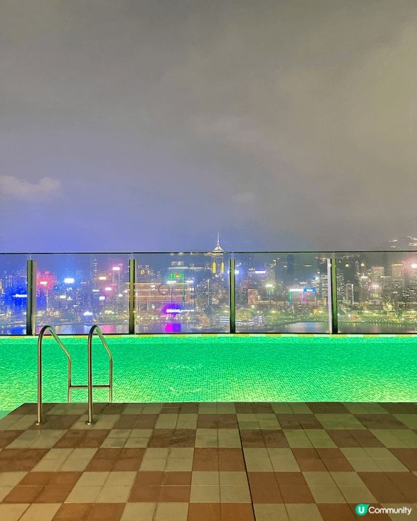 香港打卡50樓夜景泳池酒吧🩵🥂✨