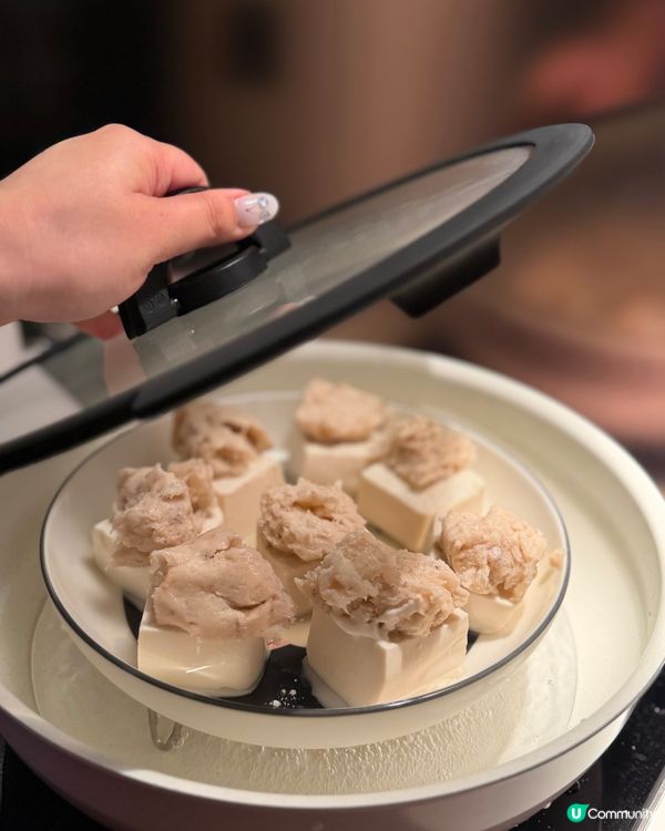 15分鐘搞掂滑溜「蝦滑蒸豆腐」🍤詳細食譜
