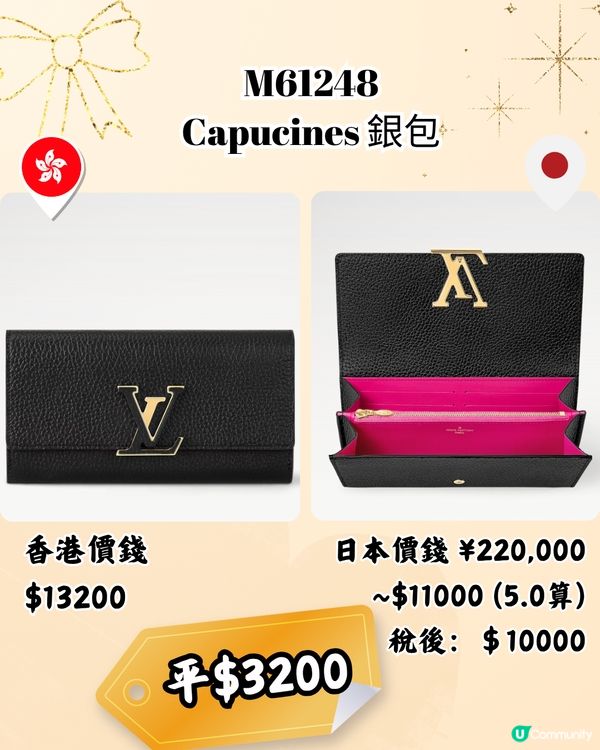 日本LV銀包平超過3千! 10款港日價錢對比~日圓5算超抵買！