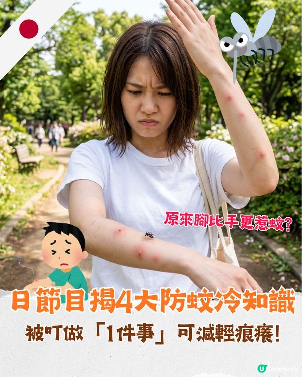 🦟唔好即刻拍死！日節目揭4大防蚊冷知識💡夏天出門著1顏色最安全👕