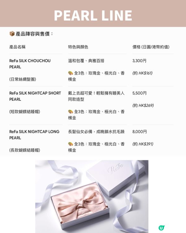 ReFa真絲護髮睡帽/髮圈7月開售！兩大系列＋價錢一文睇清