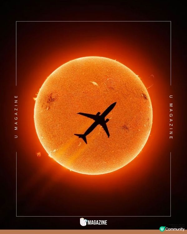 捕捉飛機橫越太陽完美一幕｜ 天文攝影師苦等6天  拍下奇蹟神作                                                    
