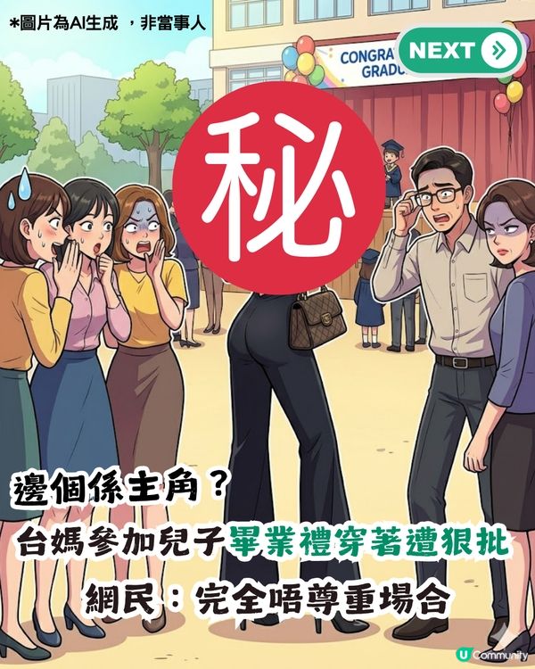 因衣著被鬧！台媽參加囝囝畢業禮被斥責「唔尊重場合」！應該要點着至啱？                                                    