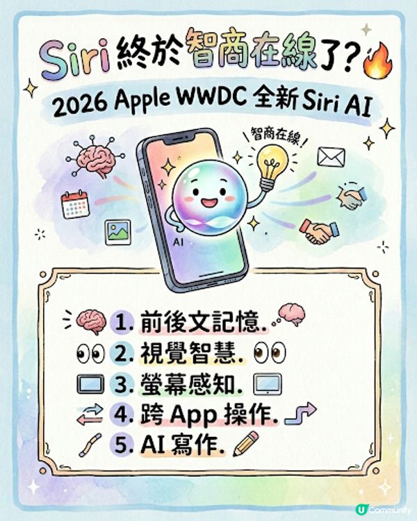 Apple全新Siri AI懶人包！新世代駕到 🤖💨
