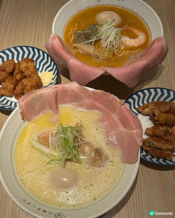 小田拉麵招牌雞白湯🍜🥢令人驚艷的雞皮餃子